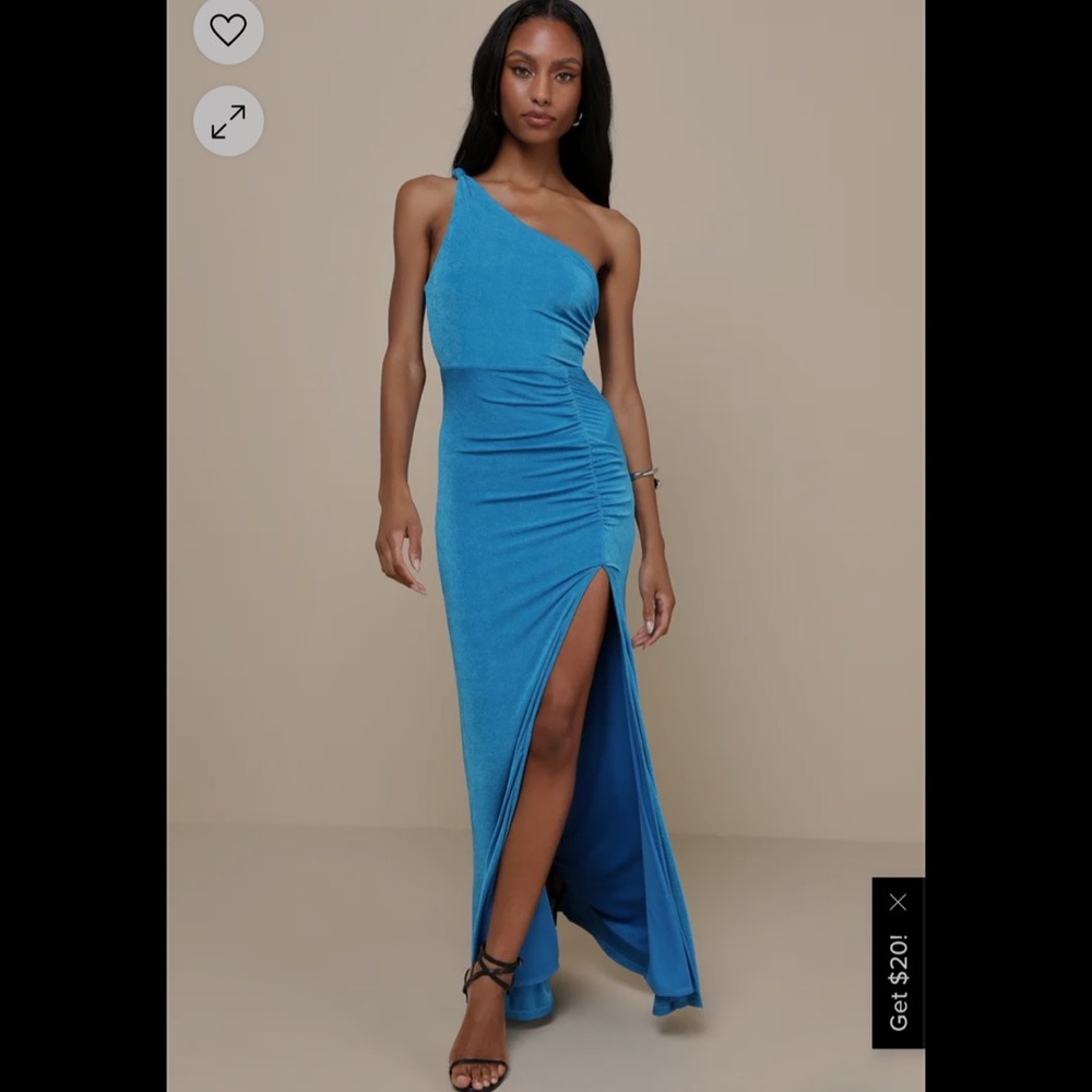 Light Blue One Shoulder Dress